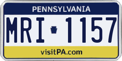 PA license plate MRI1157