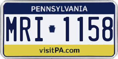 PA license plate MRI1158