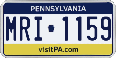 PA license plate MRI1159