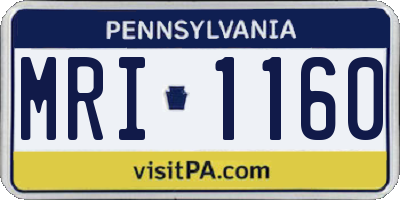 PA license plate MRI1160