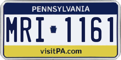 PA license plate MRI1161