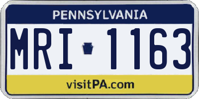 PA license plate MRI1163