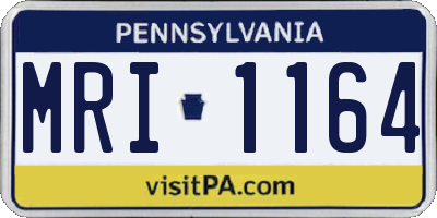 PA license plate MRI1164