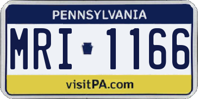 PA license plate MRI1166