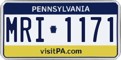 PA license plate MRI1171