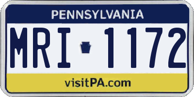 PA license plate MRI1172