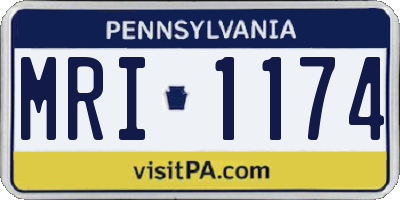 PA license plate MRI1174