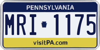 PA license plate MRI1175