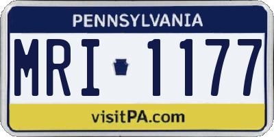PA license plate MRI1177