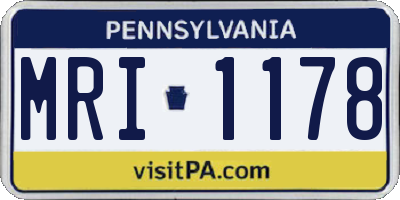 PA license plate MRI1178