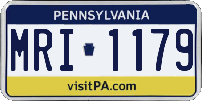PA license plate MRI1179