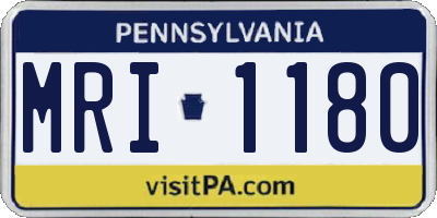 PA license plate MRI1180