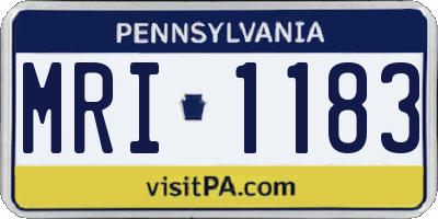 PA license plate MRI1183