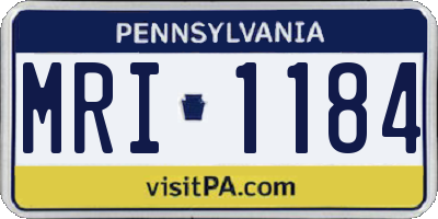PA license plate MRI1184