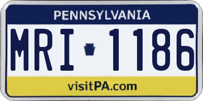 PA license plate MRI1186
