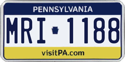 PA license plate MRI1188