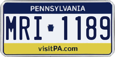 PA license plate MRI1189