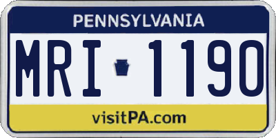 PA license plate MRI1190