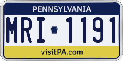 PA license plate MRI1191