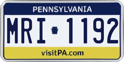 PA license plate MRI1192