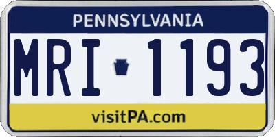 PA license plate MRI1193
