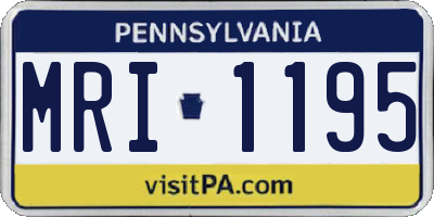 PA license plate MRI1195
