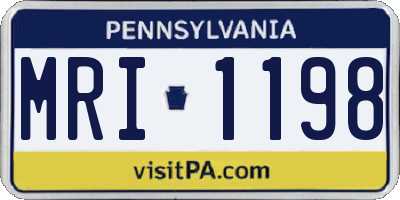 PA license plate MRI1198