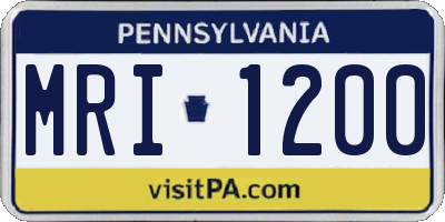 PA license plate MRI1200