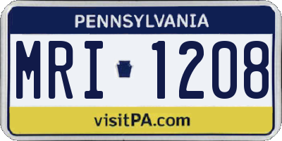 PA license plate MRI1208