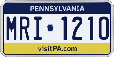 PA license plate MRI1210