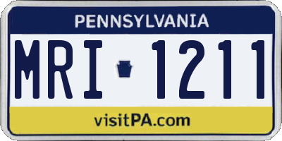 PA license plate MRI1211