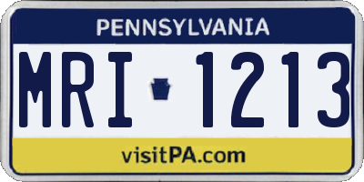 PA license plate MRI1213