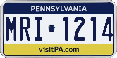 PA license plate MRI1214