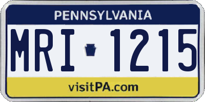 PA license plate MRI1215