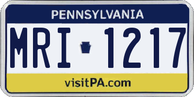 PA license plate MRI1217