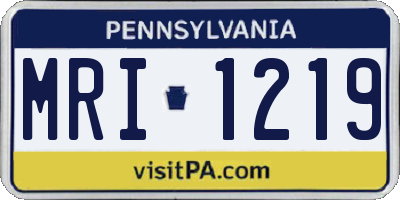 PA license plate MRI1219