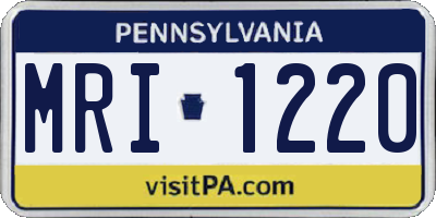 PA license plate MRI1220