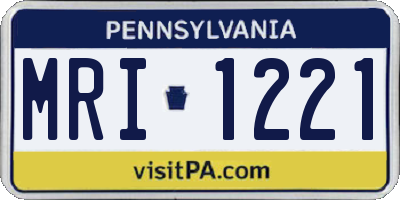 PA license plate MRI1221