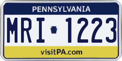 PA license plate MRI1223
