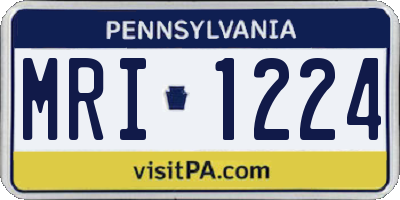 PA license plate MRI1224