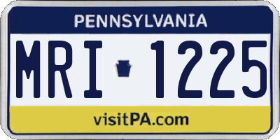 PA license plate MRI1225