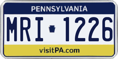 PA license plate MRI1226
