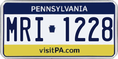 PA license plate MRI1228