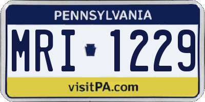 PA license plate MRI1229