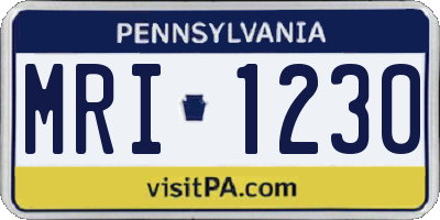 PA license plate MRI1230