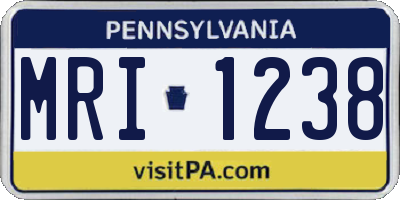 PA license plate MRI1238