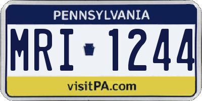 PA license plate MRI1244