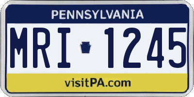 PA license plate MRI1245