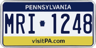 PA license plate MRI1248