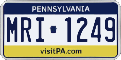 PA license plate MRI1249